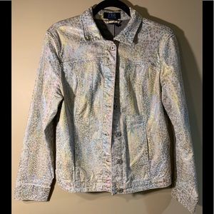 Shimmery jean type jacket. Size M. Fits M/L